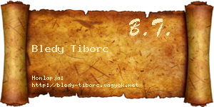 Bledy Tiborc névjegykártya